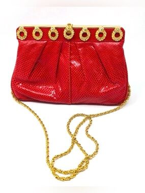 CARLO FIORI Italy vintage snakeskin evening bag/clutch